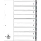 Q-CONNECT numerieke tabbladen, A4, PP, 1-31, met indexblad, grijs 10 stuks