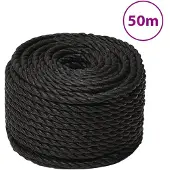 vidaXL Werktouw 16 mm 50 m polypropeen zwart