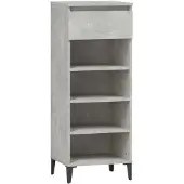 vidaXL Schoenenkast 40x36x105 cm bewerkt hout betongrijs