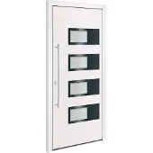 vidaXL Voordeur 100x210 cm aluminium en PVC wit