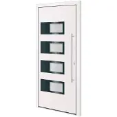 vidaXL Voordeur 100x210 cm aluminium en PVC wit
