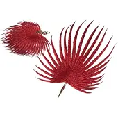 Othmar decorations kerst glitter bladeren - 6x stuks - rood - Decoratieve tak kerst