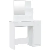 vidaXL Kaptafel met spiegel 86,5x35x136 cm wit