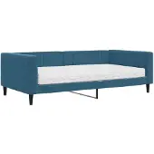 vidaXL Slaapbank met matras 100x200 cm fluweel blauw