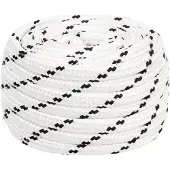 vidaXL Boottouw gevlochten 18 mmx25 m polyester wit