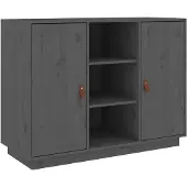 vidaXL Dressoir 100x40x75 cm massief grenenhout grijs