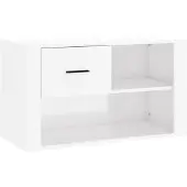vidaXL Schoenenkast 80x35x45 cm bewerkt hout hoogglans wit