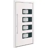 vidaXL Voordeur 110x210 cm aluminium en PVC wit