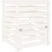 vidaXL Compostbak 63,5x63,5x77,5 cm massief grenenhout wit