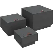 vidaXL Opbergboxen met deksels 3 st massief grenenhout grijs