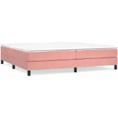 vidaXL Boxspringbedframe, roze, 200x200 cm, fluweel