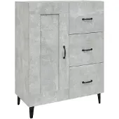 vidaXL Dressoir 69,5x34x90 cm bewerkt hout betongrijs
