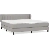vidaXL Boxspringbed met matras, lichtgrijs, 160x200 cm, gestoffeerd