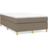 vidaXL Boxspring met matras stof taupe 120x200 cm