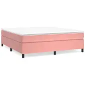 vidaXL Boxspring bed fluweel roze 160x200 cm
