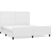 vidaXL Bedframe met hoofdeinde, wit, 180x200 cm, kunstleer