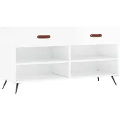 vidaXL Schoenenbank 102x35x55 cm bewerkt hout hoogglans wit