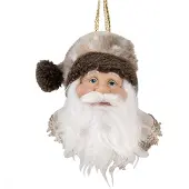 Clayre & Eef Hanger Kerstman 10x9x28 cm Bruin Kunststof Bruin