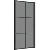 vidaXL Binnendeur 102,5x201,5 cm ESG-glas en aluminium zwart
