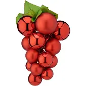Krist+ decoratie druiventros - rood - kunststof - 28 cm - Feestdecoratievoorwerp