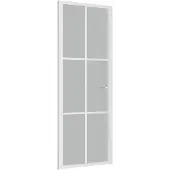 vidaXL Binnendeur 76x201,5 cm matglas en aluminium wit