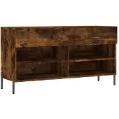 vidaXL Schoenenbank 102x35x55 cm bewerkt hout gerookt eikenkleurig
