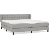 vidaXL Boxspring met matras stof lichtgrijs 180x200 cm