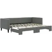 vidaXL Dagbed, uitschuifbaar, donkergrijs, 80x200 cm, met stoffen bekleding