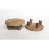 Van der leeden Plateau teak naturel d15h6 cm