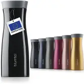 Blumtal Lekvrije Thermosbeker- London - Roestvrijstalen Koffiemok - 380 ml - Zwart