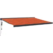 vidaXL Luifel uittrekbaar 4x3 m stof en aluminium oranje en bruin