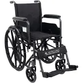 Mobiclinic S220 - Oopvouwbare rolstoel - Snel ontkoppelbare wielen met een druk op de knop - Premium - Zitting 43cm - Opklapbare voetsteun en armleuningen - Remhendel - Stevig - Zwart