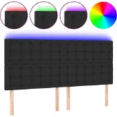 vidaXL Hoofdbord LED 180x5x118/128 cm kunstleer zwart