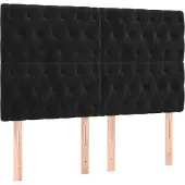 vidaXL Hoofdbord zwart 144x7x118/128 cm fluweel