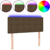 vidaXL Hoofdbord LED 80x5x78/88 cm stof donkerbruin