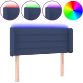 vidaXL Hoofdbord LED 83x16x78/88 cm stof blauw