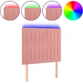 vidaXL Hoofdbord LED 90x5x118/128 cm fluweel roze