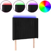 vidaXL Hoofdbord LED 103x16x118/128 cm fluweel zwart