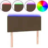 vidaXL Hoofdbord LED 90x5x78/88 cm stof donkerbruin