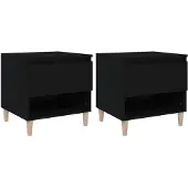 vidaXL Nachtkastjes 2 st 50x46x50 cm bewerkt hout zwart
