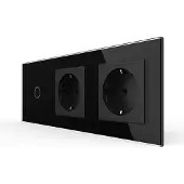Livolo | Zwart | 1+SR+SR | Dimmer | Wisselschakelaar met dubbele