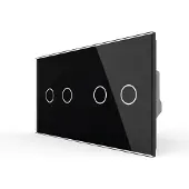 Livolo | Zwart | 2+2 | Rolluik | Schakelaar | Smart Home - Bekijk
