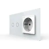 Livolo | Wit | 2+SR | Aan/Uit | Slimme schakelaar met wandcontactdoos