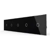 Livolo | Zwart | 1+1+1+1+1 | Dimmer | Wisselschakelaar - Bekijk hier!