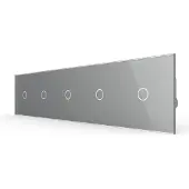 Livolo | Grijs | 1+1+1+1+1 | Dimmer | Wisselschakelaar - Bekijk hier!