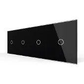 Livolo | Zwart | 1+1+1+1 | Dimmer | Wisselschakelaar - Bekijk hier!