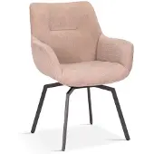Molecule Rousseau draaibare ribfluweel beige stoel Modest