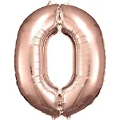 Amscan Folieballon Cijfer 0 Junior 66 X 88 Cm Roségoud