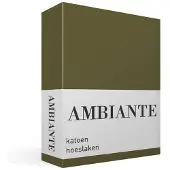 Ambiante - Katoen - Hoeslaken - 160x200 cm - Olijfgroen