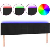 vidaXL Hoofdbord LED 160x5x78/88 cm fluweel zwart